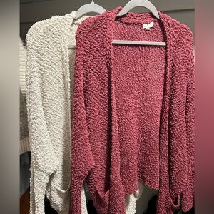 Popcorn sweater cardigan bundle
